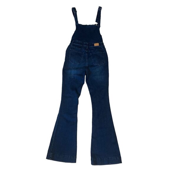 Judy Blue Flare Leg Blue Denim Bib Overalls, Women’s Size S fitted - Picture 8 of 11